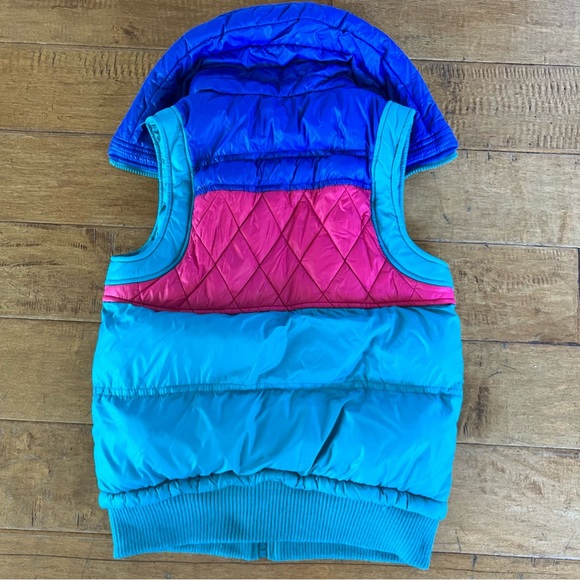 Zara TRF Teal Hot Pink Purple Puffer Vest - Picture 4 of 7